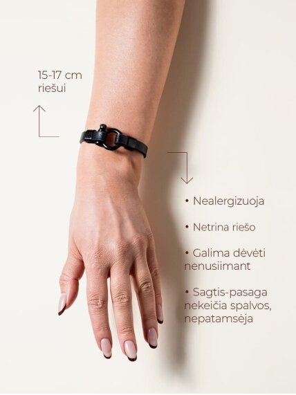 LYKKE CLASSIC odinė apyrankė su juoda sagtimi-pasaga 5 LYKKE CLASSIC odinė apyrankė su juoda sagtimi-pasaga 5